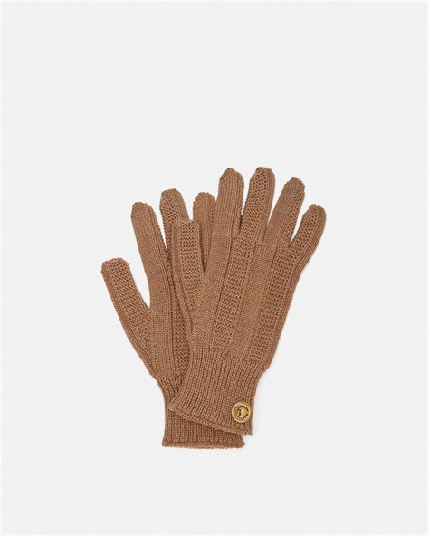 Medusa Ribbed Knit Gloves 